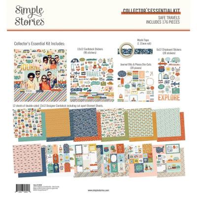 Simple Stories Safe Travels Designpapier - Collector's Essential Kit